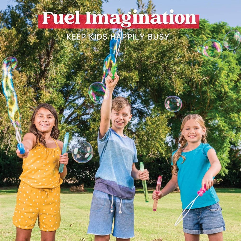 24-Pack Giant Bubble Wand Set with 14.6 Inch Wands in Six Colors for Outdoor Party Activities