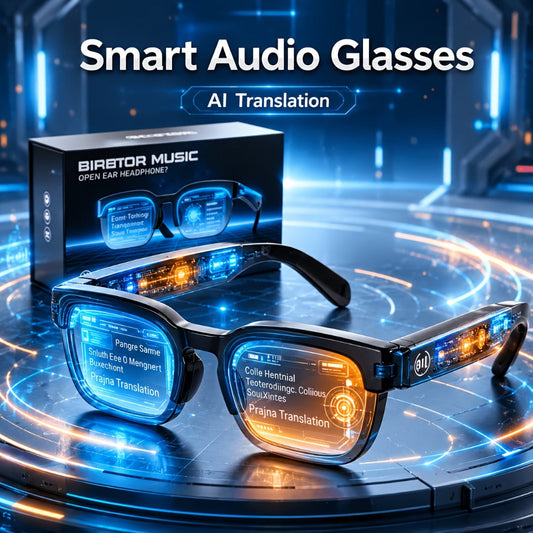 Smart Glasses Open-Ear Audio Gift Set with Bluetooth Calls, Music, Translation and Included Carrying Case