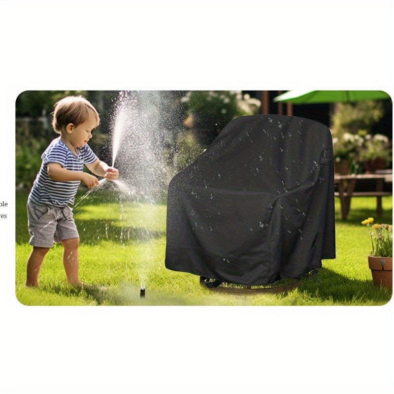 Two-Pack Swivel Patio Chair Covers in Black, 27.5 x 32.5 x 43 Inches for Outdoor Furniture