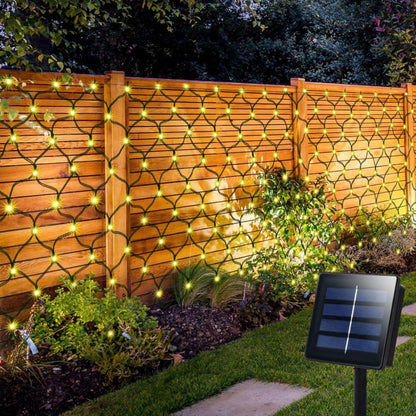 Solar Net Mesh Lights with Separate Panel, 100 to 360 LEDs and Three Colors for Outdoor Displays