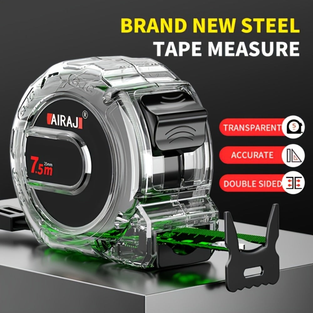 Fluorescent Metric Tape Measure with Wide Blade in 5, 7 or 10-Meter Length and 19 or 25 mm Width