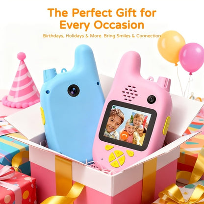 Kids Video Walkie Talkies 2 Pack with Video Call, Voice Changer & Dual Camera – Long Range Outdoor Toy, Birthday Gift for Boys Girls Age 4+, Indoor Camping Hiking Play