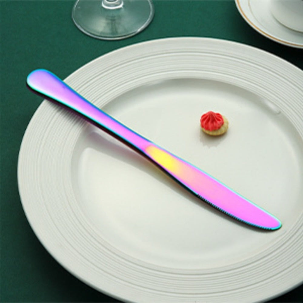 20- or 60-Piece Flatware Set in Silver, Gold or Rainbow Finish with Five-Piece Place Settings