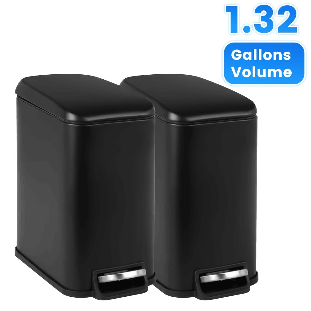 Pedal Trash Can with Removable Inner Bucket, 13, 7.93 or Twin 1.32-Gallon Options in Four Finishes
