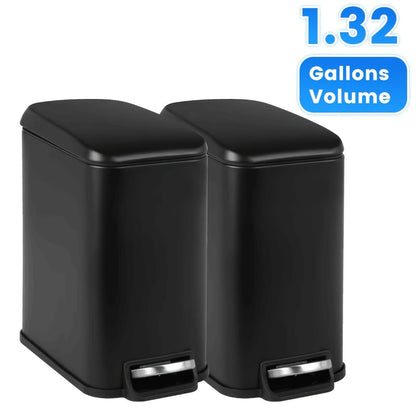 Pedal Trash Can with Removable Inner Bucket, 13, 7.93 or Twin 1.32-Gallon Options in Four Finishes