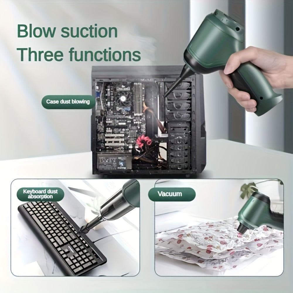 Handheld Vacuum Cleaner 3-in-1 with Suction, Blowing and Air Extraction Modes in Three Colors