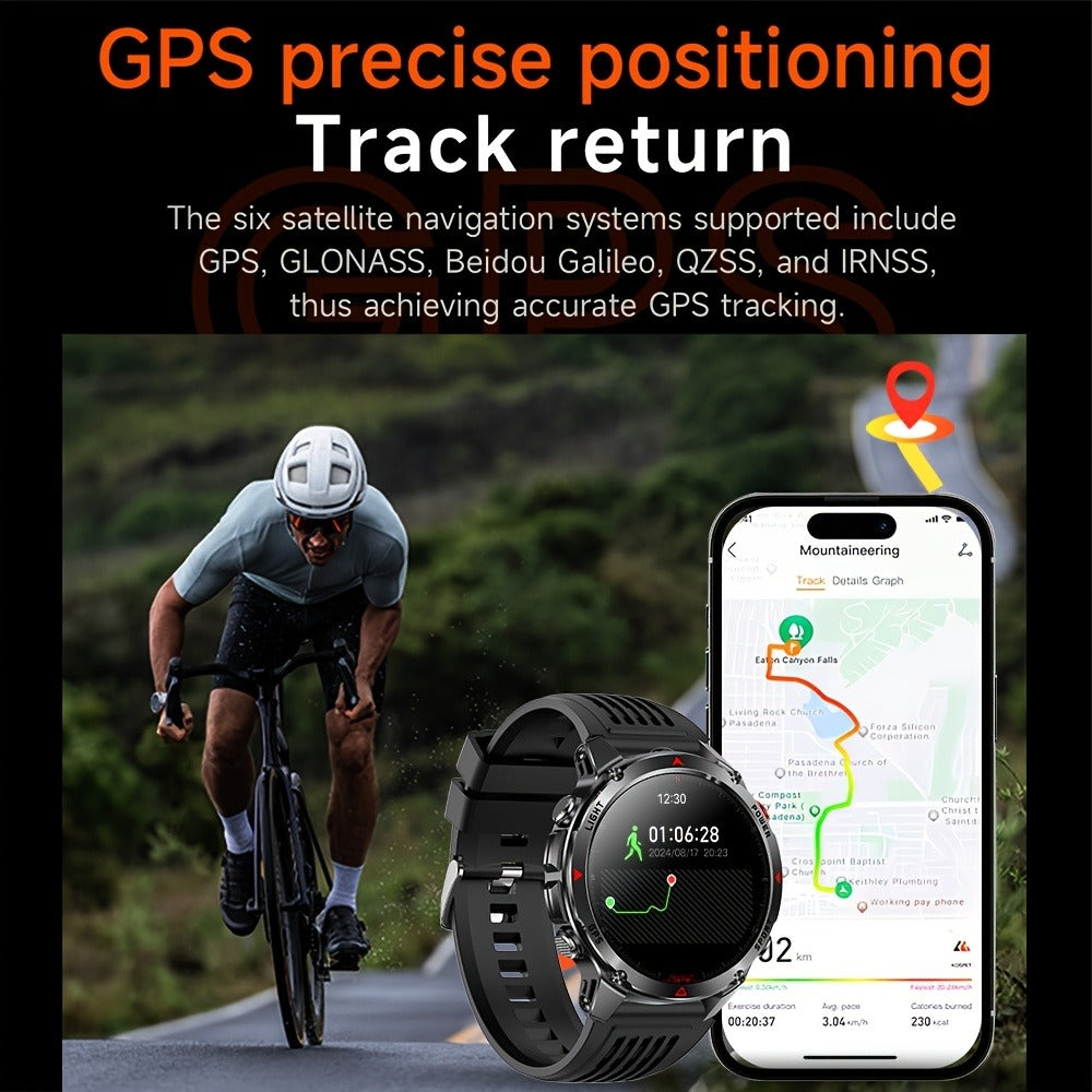 Smart Watch 1.46-Inch Round GPS Display with 3ATM Rating, Wireless Calling and Eight Strap Styles