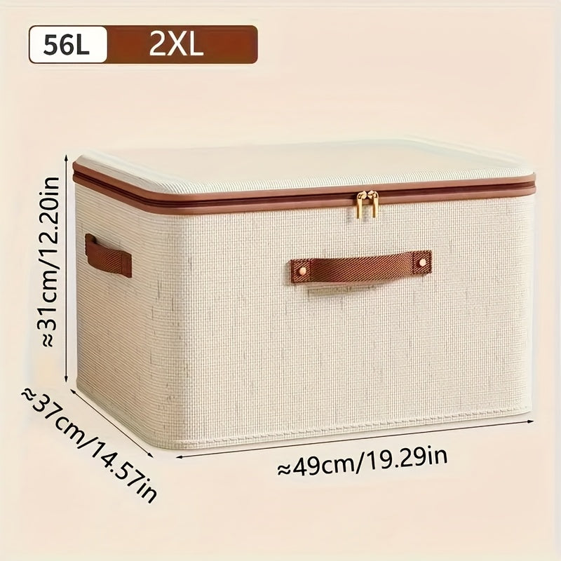 Foldable Storage Bins with Lids 2 Pack - Large Capacity Collapsible Storage Boxes Organizer for Clothes, Blankets, Books, Toys, Under Bed Storage, Closet Shelf