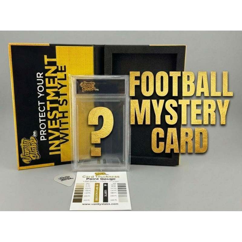 Sports Trading Cards, Football Mystery Display Slab with Black Label or Two-Slab Options for Collectors