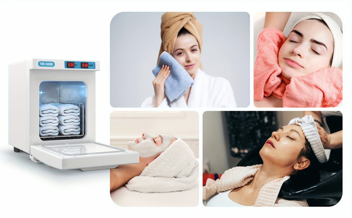 UV Hot Towel Warmer Cabinet 1.32 Gal 2-in-1 Heating & UV, Freestanding Professional Spa Heater for Salon