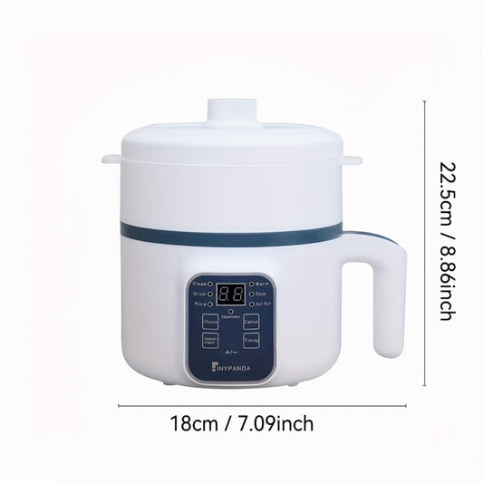 Electric Hot Pot 1.7L Multifunctional | 6 Cooking Modes Steam & Cook Non-Stick Mini Electric Cooker with Overheat & Dry Protection for 1-2 People – Rice, Soup, Noodles & More, Single & Double Layer