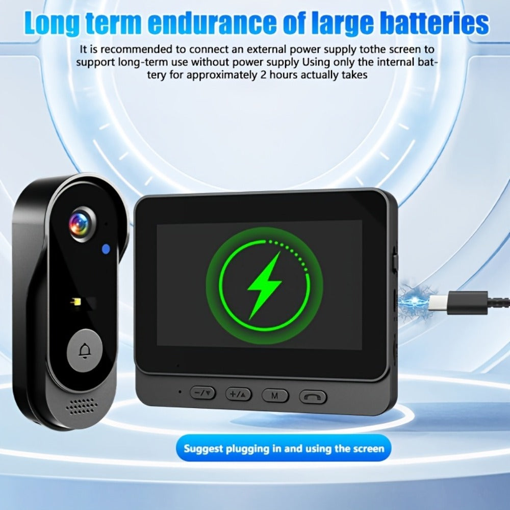 Video Doorbell with Indoor Monitor, Two-Way Communication, Night View and Wall-Mount Hardware in One Selection