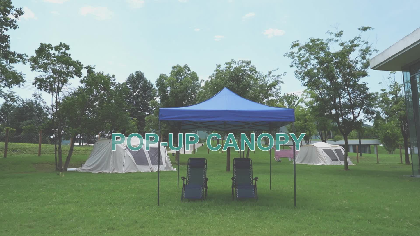 Dual-Vent 10x10ft Pop-Up Canopy Tent with Center-Hub Frame, Three Colors and Wheeled Carry Bag