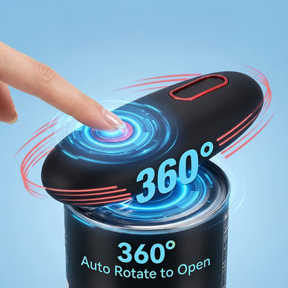 Black One-Touch Can Opener as a Single Unit or Two-Tool Bundle with Manual Jar-Opening Aid