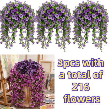 Three-Piece Artificial Rose Vine Garland with 216 Listed Flowers in Twelve Exact Color Combinations