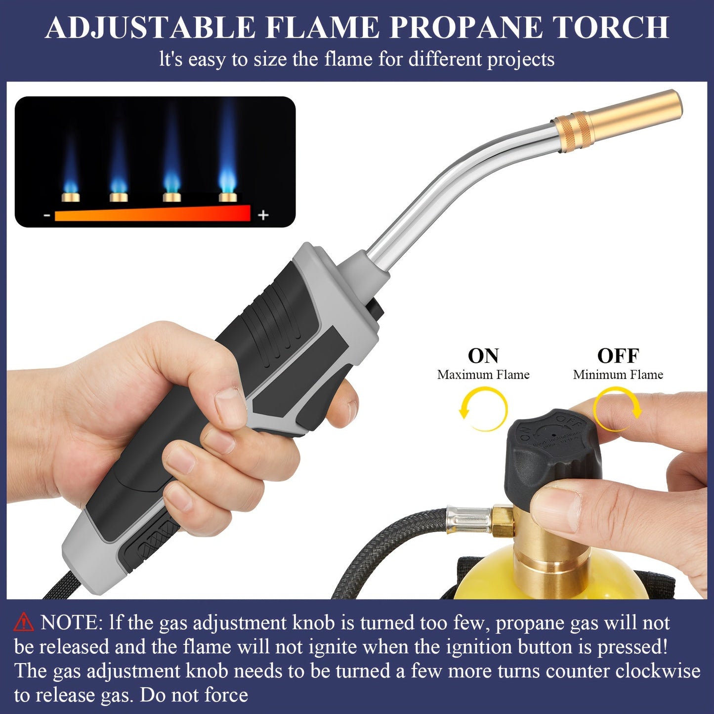 Torch Kit with Trigger Start Propane Torch Head, 5Ft Hose & Holster, Blow Torch for Brazing, Soldering, Welding, BBQ & Campfire, Propane Torch with Cylinder Clip Option (Cylinder Not Included)