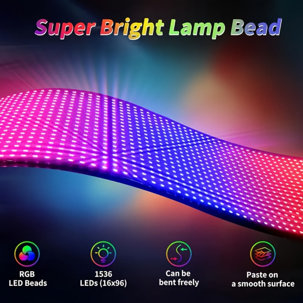 Programmable LED Demon Eyes Sign 2 Pack App Controlled - Synchronized Flashing, Scrolling Text Display