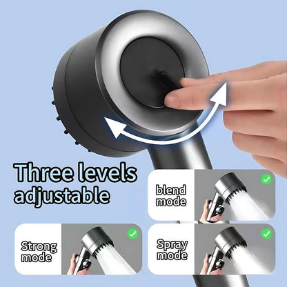 Filtered Handheld Shower Head High Pressure 4 Spray Modes ON/OFF Switch with Hose 5 Filter Elements Pet Shower