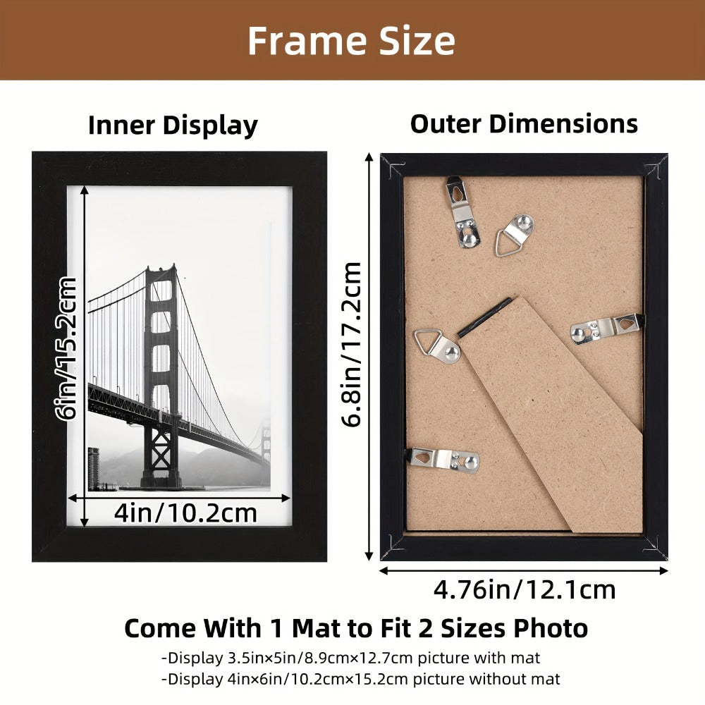 Black Picture Frame Set with 12 or 24 Frames in 4 x 6, 5 x 7 or 8 x 10-Inch Checkout Sizes
