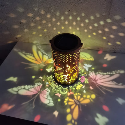 Solar Garden Lights IP65 Pattern Lantern with Hummingbird, Sunflower or Butterfly Designs for Yard Decor