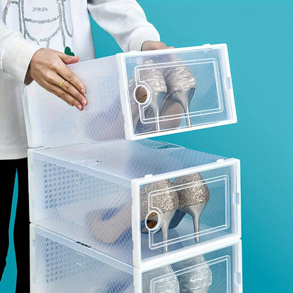 Clear Stackable Shoe Storage Organizer Boxes 12/15 Pack – Space-Saving Shoe Boxes for Closet & Entryway