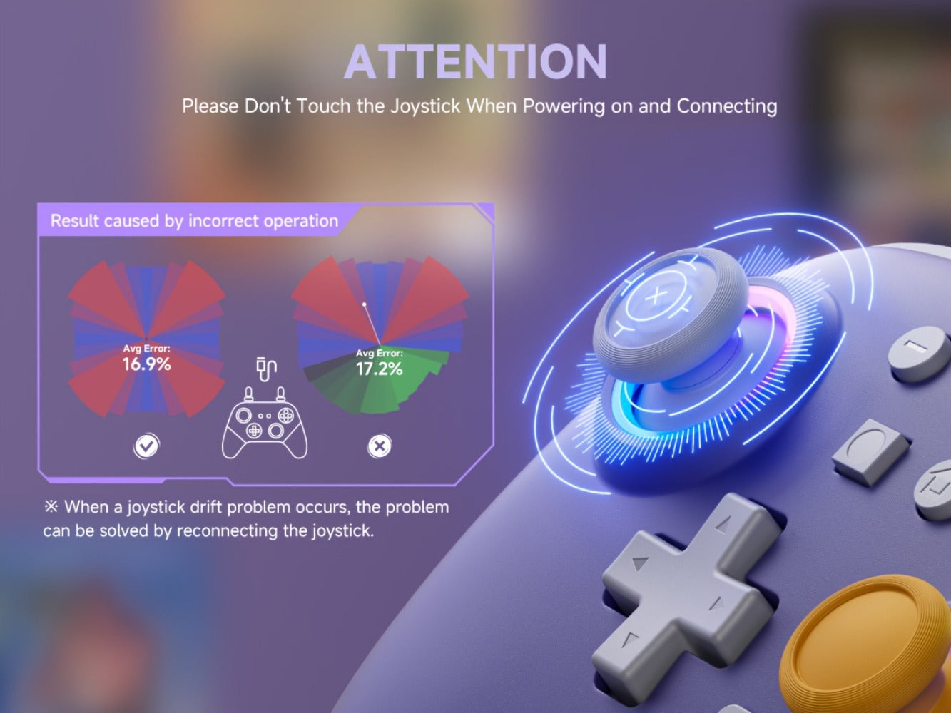 Hall Effect Wireless Controller for Nintendo Switch OLED Switch Lite - No Drift Joystick Turbo 6-Axis Gyro Programmable Works with PC Phone