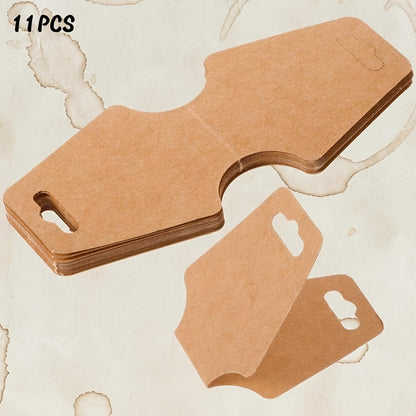 Self-Adhesive Kraft Jewelry Display Cards with Rounded Corners for Necklaces, Bracelets and Keychains, 11- or 99-Pack