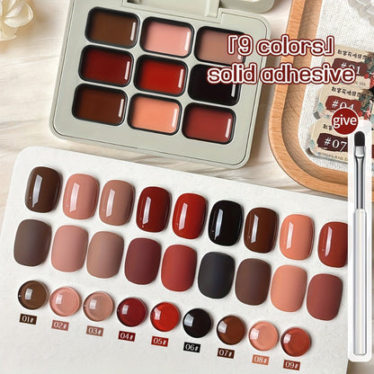 Gel Nail Polish – Set 9 Colors Autumn Harvest High Saturation Soak-Off LED — Alcohol-Free Long-Lasting Solid Kit with Light Therapy Pen…