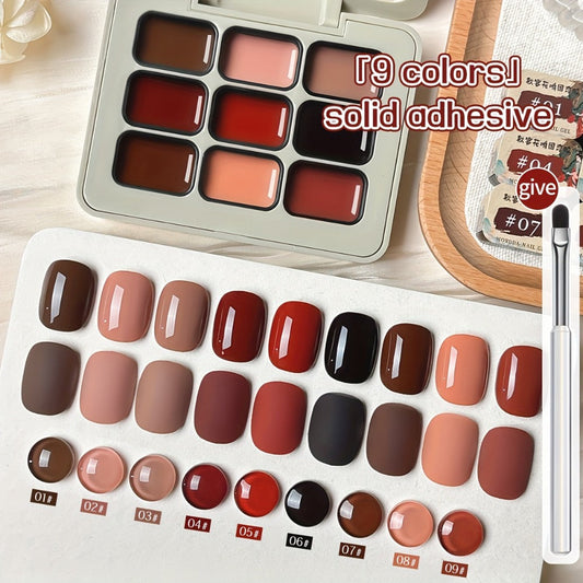 Gel Nail Polish – Set 9 Colors Autumn Harvest High Saturation Soak-Off LED — Alcohol-Free Long-Lasting Solid Kit with Light Therapy Pen…