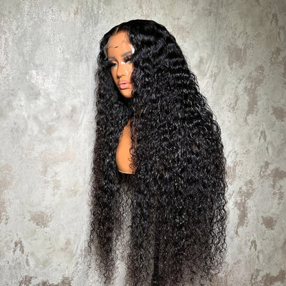 Lace Front Wig 28in Deep Curly Synthetic Style with 13x4 Lace, 180% Density and Black or Hot Pink Color