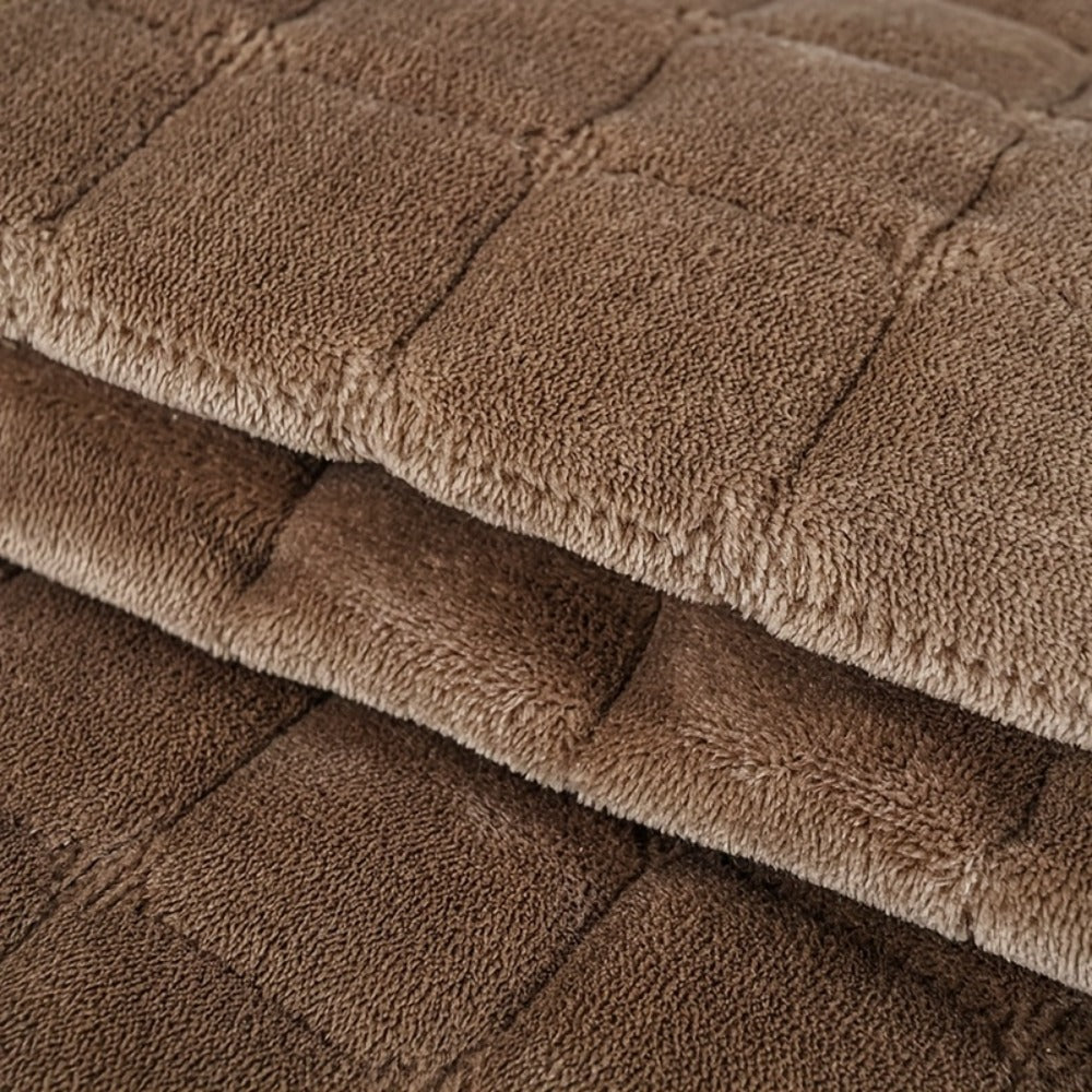 Plush Sofa Cushion Cover in Coffee, Gray or White with Two-, Three- and Four-Seat Size Options