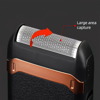 Black Foil Electric Shaver with Flip-Up Sideburn Trimmer, Rechargeable Body and 3.8-Inch Pictured Height
