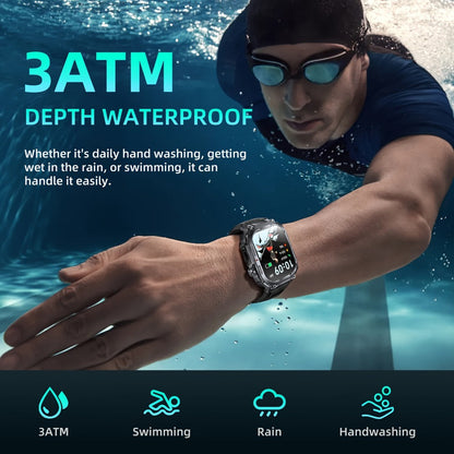 Smartwatch for Men 2.02 Inch with LED Flashlight, Wireless Calling and Activity Tracking for Outdoor Use