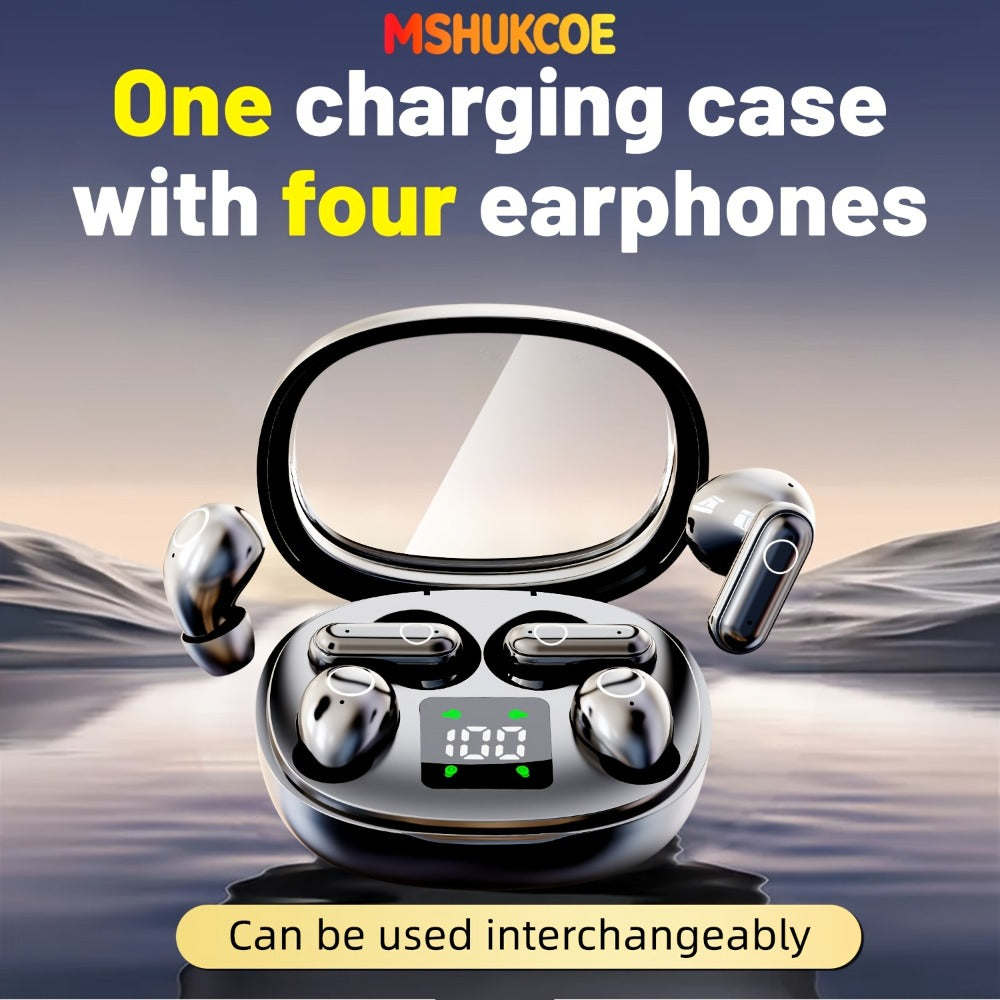 Wireless Earbuds MSHUKCOE 2-in-1 Mini Sleep Style with Noise Reduction and 6D HiFi Sound in Three Colors