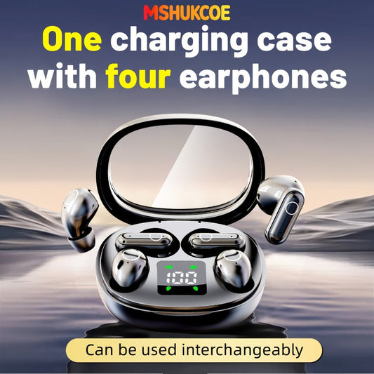 Wireless Earbuds MSHUKCOE 2-in-1 Mini Sleep Style with Noise Reduction and 6D HiFi Sound in Three Colors