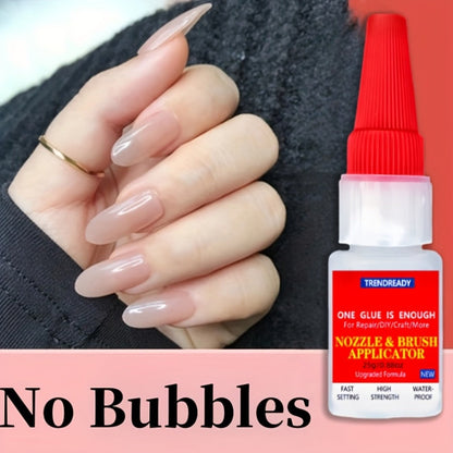 Nail Glue Salon Grade Super Glue 2-Pack – Heavy Duty Clear Adhesive for Artificial Nails, Multi-Surface Repairs, Waterproof with Dropper & Brush, Non-Yellowing