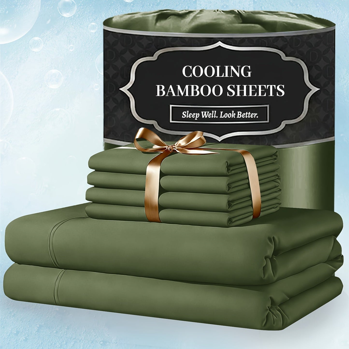 Bed Sheet Set 4-Piece Bamboo-Derived Fabric with Source-Listed Extra-Deep Pocket and Eighteen Colors