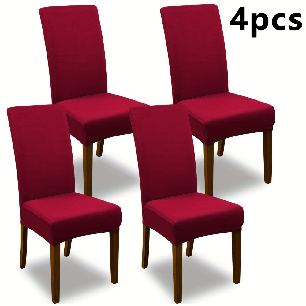 Chair Cover Set of 4 or 6 Stretch Jacquard Dining Slipcovers in Nine Available Color Choices