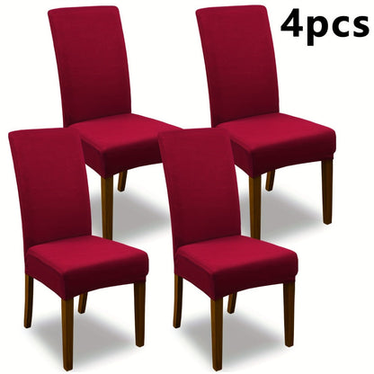 Chair Cover Set of 4 or 6 Stretch Jacquard Dining Slipcovers in Nine Available Color Choices