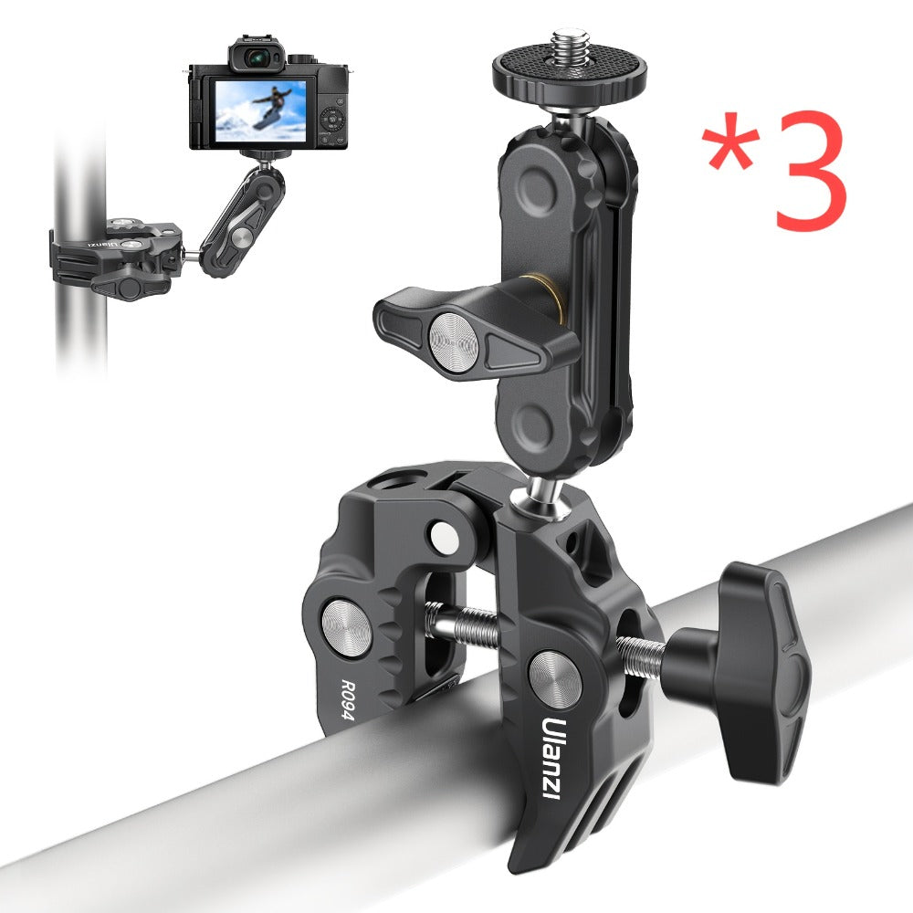 ULANZI Super Clamp 360° Ballhead Magic Arm Double Ball Head Camera Mount with 1/4"-20 & 3/8"-16 Thread for Canon Nikon DSLR, Action Camera, LED Lights, DJI Ronin & Freefly MOVI