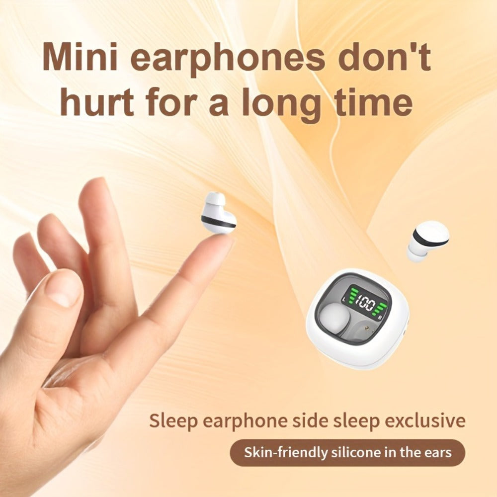 Wireless Earbuds Ultra-Small HiFi In-Ear with Touch Control, Built-In Mic and LED Case in Three Colors