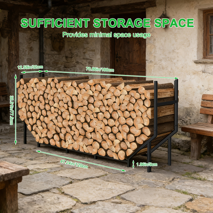 Firewood Rack | Heavy Duty Steel Indoor Outdoor Fireplace Patio Deck