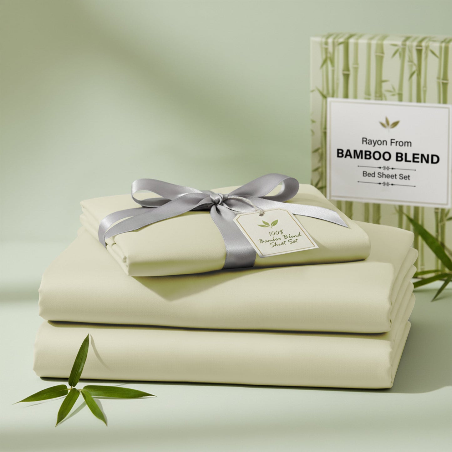 Bed Sheet Set 30% Bamboo Viscose 70% Polyester in 3- or 4-Piece Sizing with 16-Inch Pocket