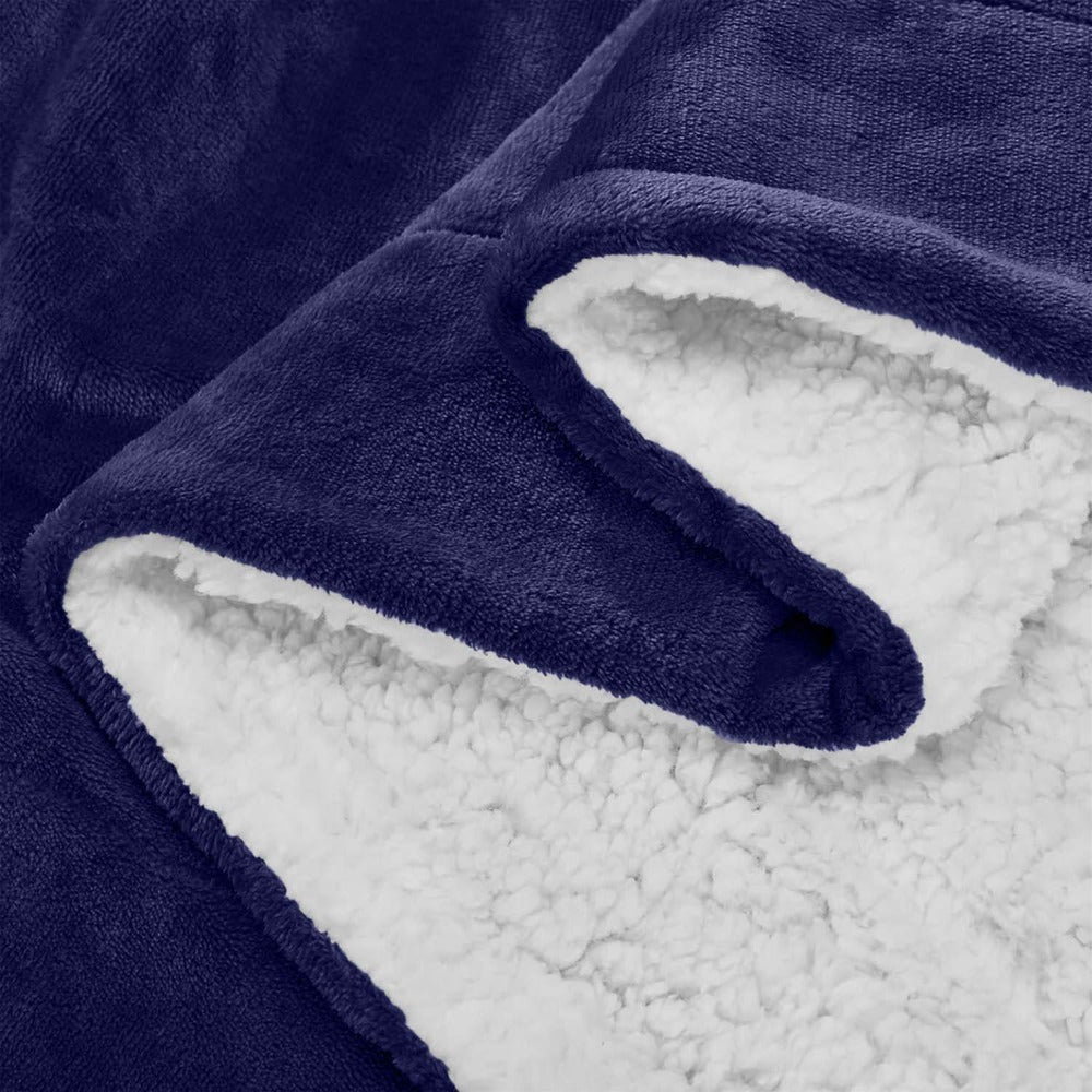 480GSM Sherpa Fleece Blanket – Double-Sided Heavy Warm Throw for Couch, Bed & Travel, Reversible All Season, 13 Colors, 3 Sizes