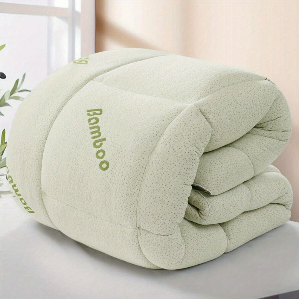 Green Bamboo-Labeled Quilted Mattress Topper with 8–21-Inch Pocket in Twin through California King