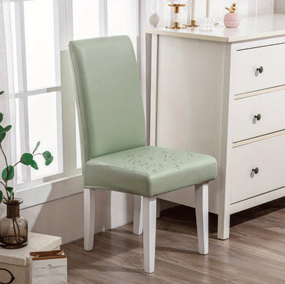 Chair Cover Set of 4 or 6 Stretch PU Leather Dining Slipcovers in Nine Available Color Choices