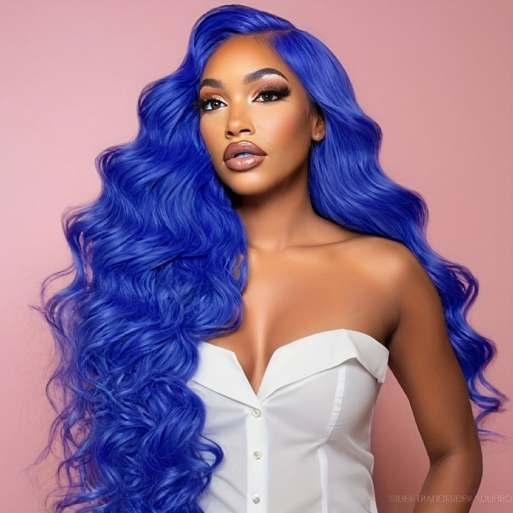 Synthetic Wig 32-Inch 13x4 HD Lace Front Waves with 200% Density in Three Colors for Cosplay Looks