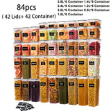 84pcs (42 jars + 42 lids)/large set