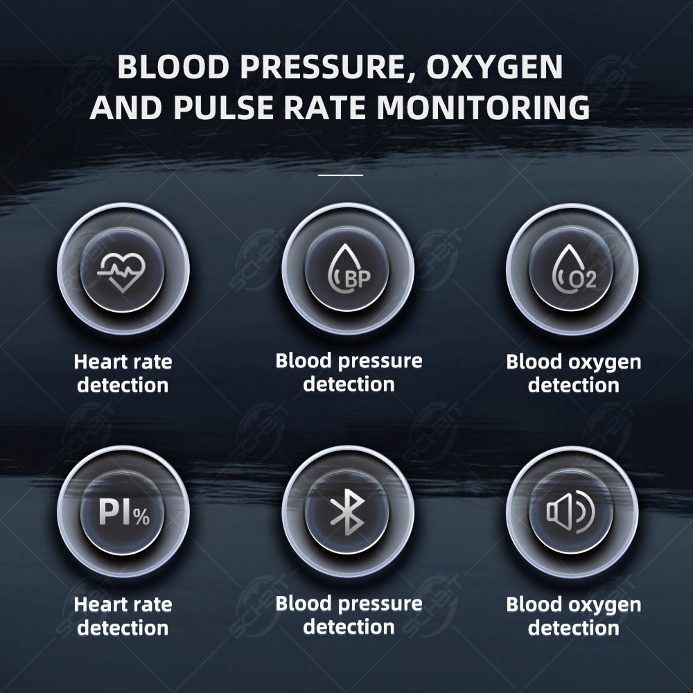 Fingertip Pulse Oximeter with Rotating Display, Bluetooth-Labeled Data View and 6.6 x 3.3 cm Body