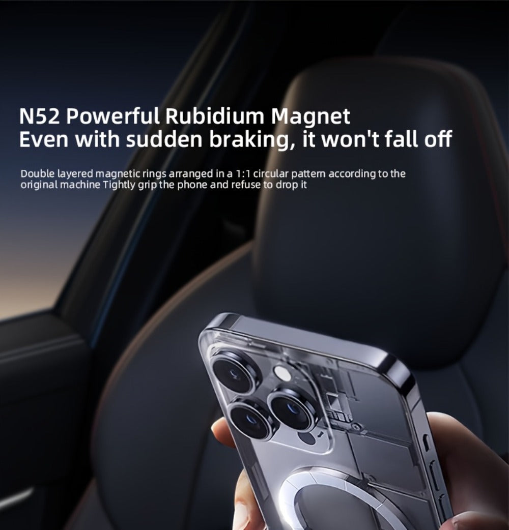 Magnetic Car Phone Holder 22 N55 Magnets 2400gf Force & 78LB Suction – 360° Adjustable Aluminum Alloy Mount with Cooling Vent Design | Compatible with iPhone 16 Pro Max / 15 / 14 / 13 / 12 Plus